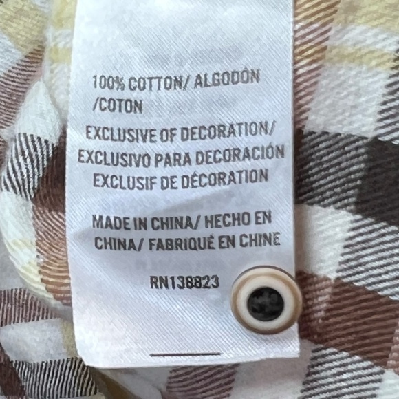 Cody James Boys Plaid Flannel Pearl Snap Shirt Beige Brown Western Pockets Large - Picture 15 of 15